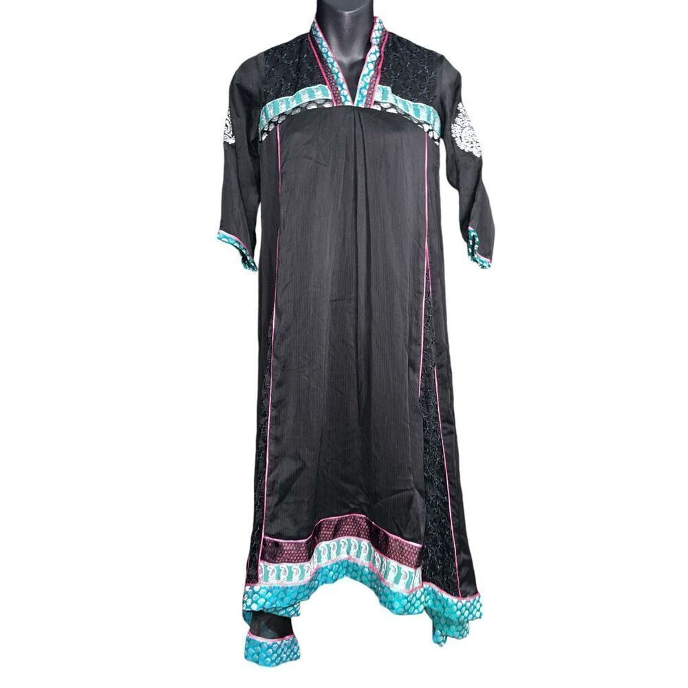 Beautiful UNIQUE Junaid Jamshed Women black and multicolored Pakistani Indian Qa